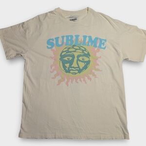 American Eagle Women’s Oversized Sublime Graphic Tee Color Cream Size M